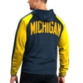 thumbnail image 2 of Men's G-III Sports by Carl Banks Navy Michigan Wolverines Neutral Zone Raglan Full-Zip Track Jacket Hoodie, 2 of 2