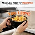 thumbnail image 5 of 2026 Microwave Ramen Noodle Bowl Set with Lid & Utensils, Ramen Cooker with Chopsticks/Spoon/Fork for Dorm & Apartment, Dishwasher Safe with Strainer and Handles (Beige), 5 of 8