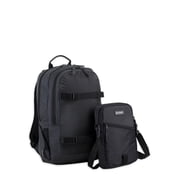 Eastsport Unisex Travel Backpack with Removable Shoulder Bag, Black