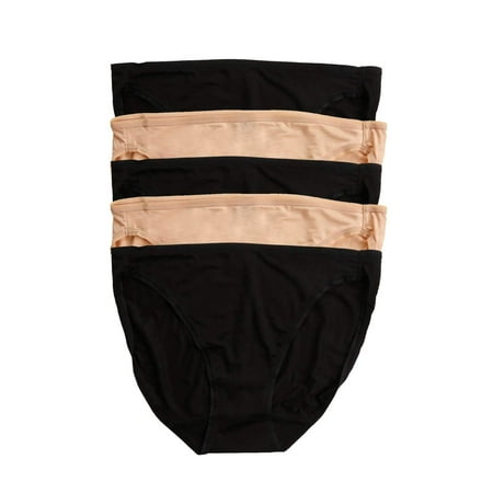 

Felina Sublime Hi Cut Brief | Panty | 5-Pack | Full Coverage | Anti-Pilling (Black Fawn X-Large)