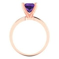 thumbnail image 4 of Solitaire Engagement Ring for Women - 1.5ct Natural Amethyst in 18K Rose Gold Promise Ring, 4 of 6