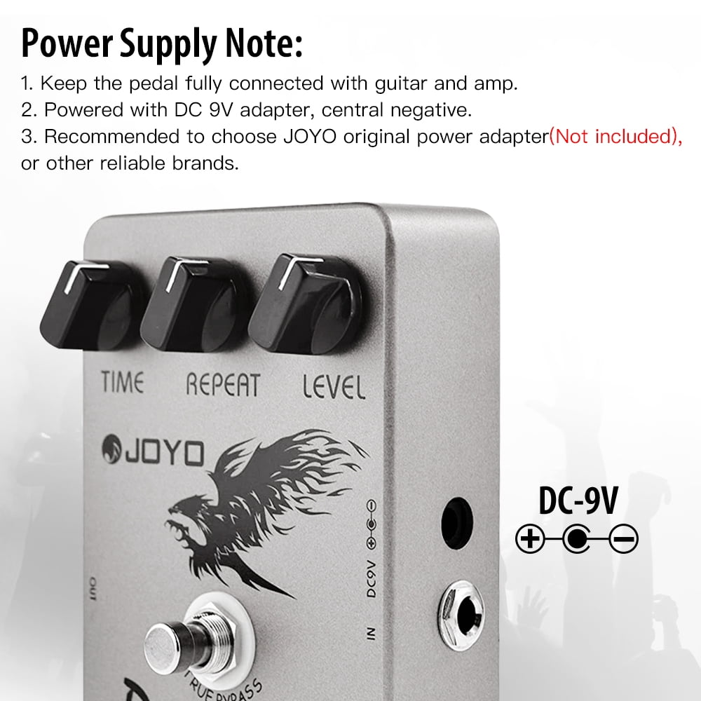 JOYO Digital Delay Effect Pedal for Electric Guitar & Bass - Analog Delay - True Bypass (JF-08)