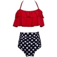 thumbnail image 4 of Girls Swimsuit High Waisted Two Pieces Bikini Set Swimwear Bathing Suits, 4 of 7
