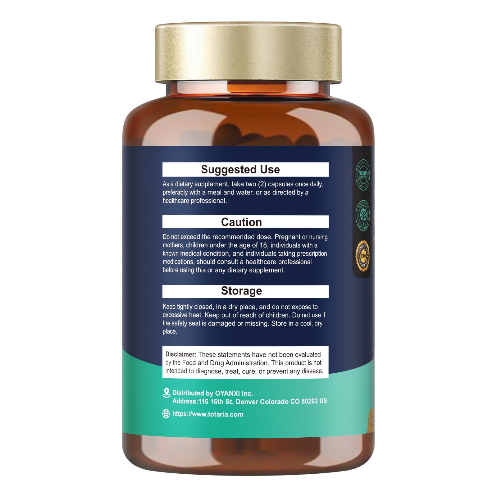 Totaria 25-in-1 Magnesium Complex with Methylated B Complex & D3 K2, Supplement for Relaxation, Energy & Nerve Support, 120 Vegan Capsules
