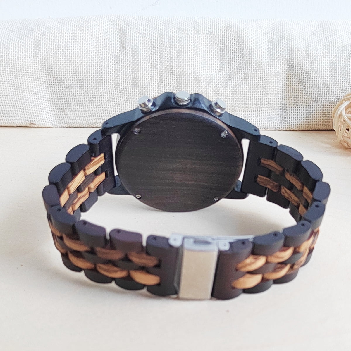Luxury Retro Timepiece Quartz Movement, Elegant Watch for Men, Durable and Precise Timekeeping, Wooden Round Dial Mechanical Watch, Wooden Strap, Classic Vintage Style