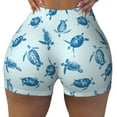 thumbnail image 2 of Lsque Turtle Pattern High Waisted Biker Shorts for Women-Tummy Control Fitness Athletic Workout Running Yoga Gym Shorts,Moisture-Wicking-Medium, 2 of 9