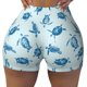 thumbnail image 2 of Balery Turtle Pantalones cortos de entrenamiento estampados para mujer, sin costuras, ajustados, para gimnasio, yoga, correr, deportes, ejercicio activo, fitness.-X-Large, 2 of 8