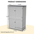 thumbnail image 4 of 74" Tall Resin Outdoor Storage Cabinet with Adjustable Shelves, Rust-Proof & UV Resistant Vertical Utility Shed for Garage, Backyard, Studio, Chemical Resistant Garden Equipment Locker, White, 4 of 15