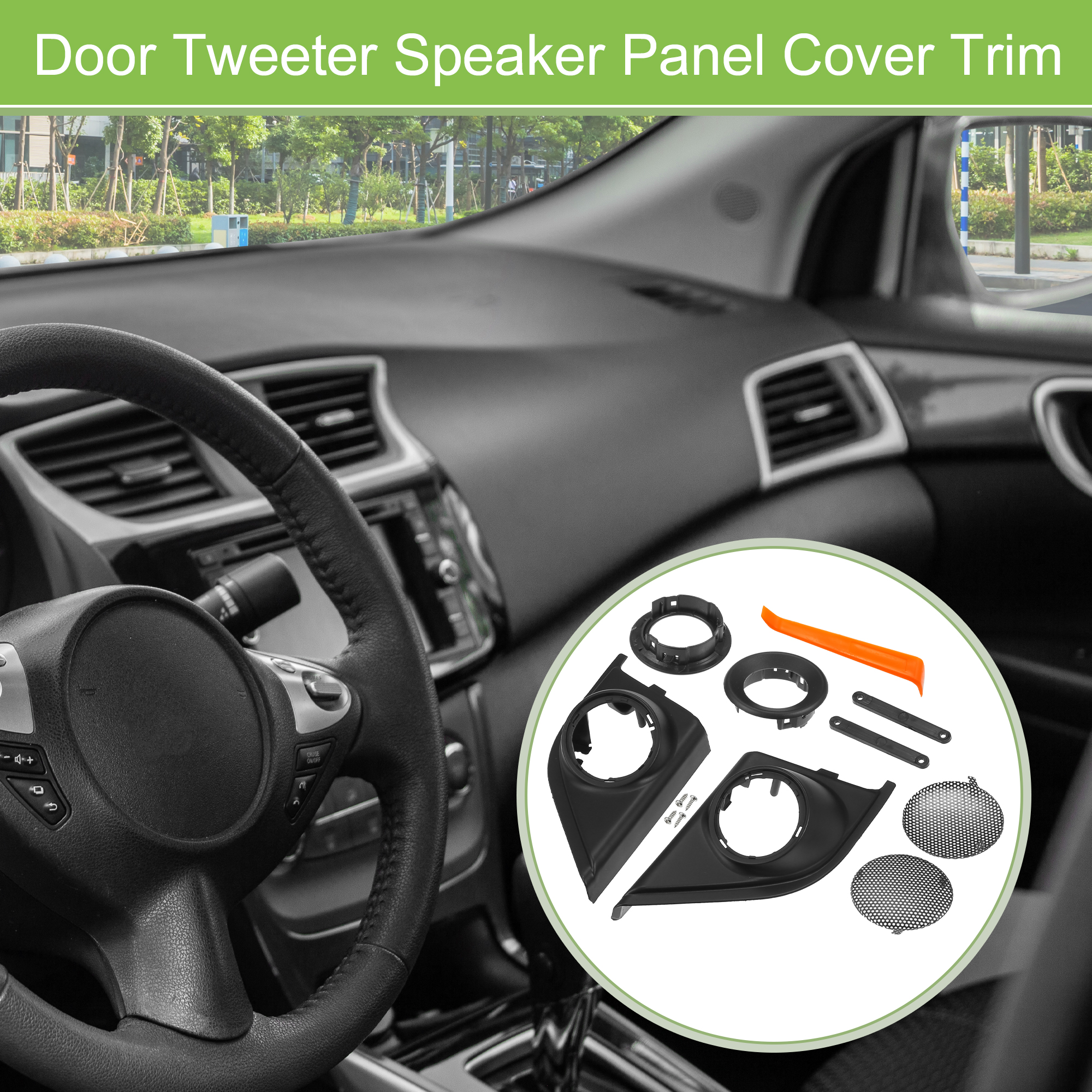Unique Bargains Car Door Speaker Window A Pillar Cover Trim for Honda CRV 2017-2019