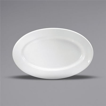 

8.125 x 5.5 in. Cream White Ware Wide Rim Rolled Edge Porcelain Platter