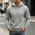 thumbnail image 2 of Waffle Knit Hooded Sweatshirts for Men Long Sleeve Drawstring Casual Zip Hoodie Training Hoodie, 2 of 5