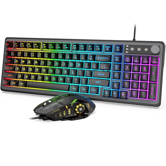 Teclado y ratón Trueque Gaming con iluminación RGB con cable USB