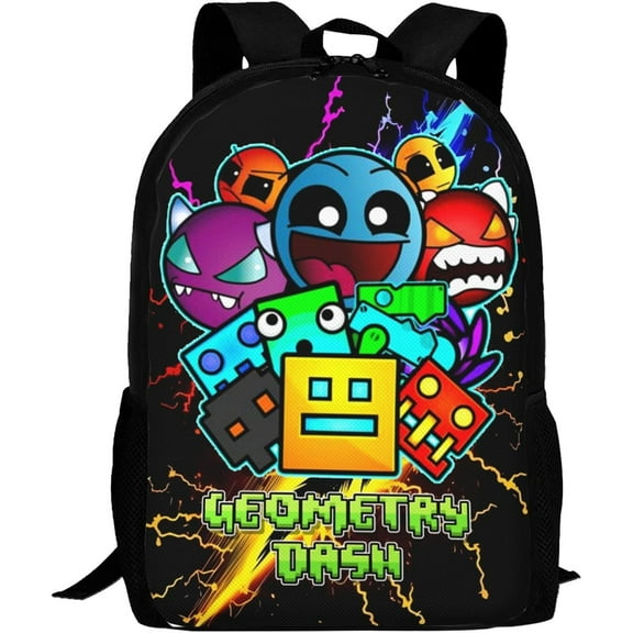 Geometry Game Dash Backpack,3d Print Laptop Backpack Lightweight Casual Daypack Bookbag Multi-Function Travel Backpack 16.5 In