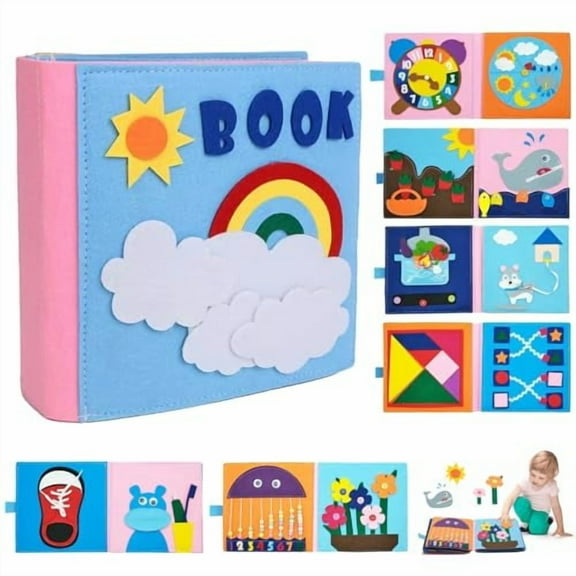 Montessori Toys Busy Board for Toddlers,Baby Airplane/Road Trip Quiet Book,Preschool Learning Activities Develop Fine Motor Skills Educational Sensory Travel Toys for Boys and Girls Gifts