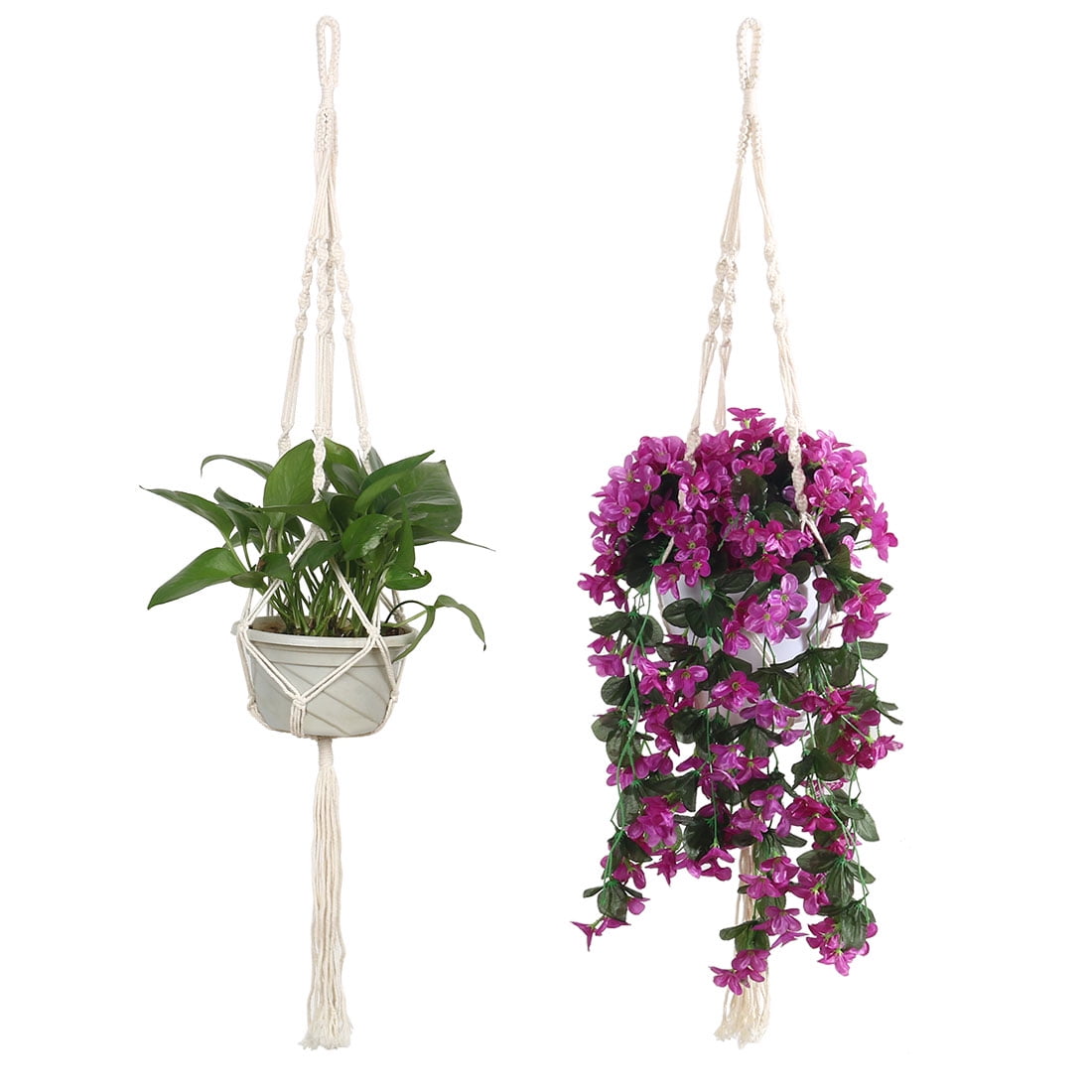 Unique Bargains Flower Pot Holder DIY Hanging Rope 39.4” Handmade