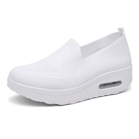 

Women‘s Shoes 2024 New Breathable Fly-woven Mesh Top Slip-on Lazy Casual Shoes Thick-soled Women‘s Sneakers