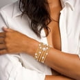 thumbnail image 2 of Turandoss Beaded Bracelets for Women Dainty 14K Gold Plated Round Stretch Bohemian Ball Pearl Jewelry Birthday Teacher Appreciation Mothers Day Graduation Gifts for Her Mom Kids Teen Girls Wife Ideas, 2 of 8
