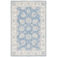 thumbnail image 4 of SAFAVIEH Micro-Loop Larry Floral Bordered Wool Area Rug, Blue/Ivory, 4' x 6', 4 of 10