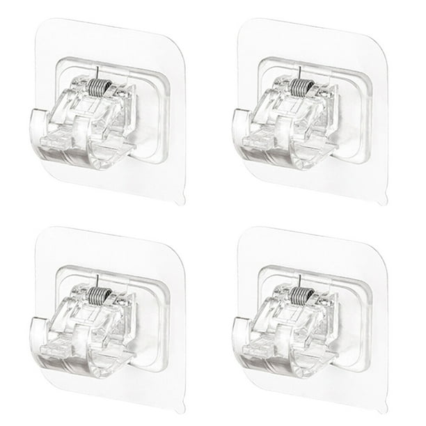4 piezas de varilla colgante clips adhesivo cortina de pared abrazadera de varilla colgante para baño
