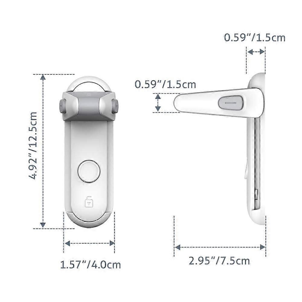 Child Safety Door Lever Lock, Baby Safety Door Handle Lock, Easy to Install and Use 3M VHB Adhesive, No Tools or Drills Required (White, 2 Pieces)