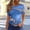 004Blue, variant on Generic Womens Summer Tops Crew Neck Short Sleeve T Shirts Dressy Casual Cute Printed Tees Loose Fit Trendy Blouses