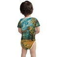 thumbnail image 3 of Xecao Impressionist Village Sky Pattern Baby Climbing Bodysuit Short Sleeve Onesie Unisex 0-12 Months Baby Shirt Newborn Outfits Crotch snap design-9M, 3 of 6