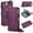 Deeppurple, variant on Crossbody Wallet Case for iPhone 7 / iPhone 8 / iPhone SE 2022 & 2020 RFID Blocking Card Slots, PU Leather Magnetic Snap Wristband Strap Zipper Pocket Phone Case with Stand Secure Ring Buckle, Brown