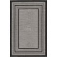 thumbnail image 1 of Unique Loom Outdoor Collection Transitional Indoor & Outdoor Casual Solid Tonal Border Area Rug, 3' 3" x 5', Gray/Black, 1 of 1