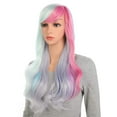 thumbnail image 2 of Long Curly Multi-Color Colorful Hair Full Wigs - Charming Lolita Cosplay Party Wig (Blue Purple Pink） …, 2 of 7
