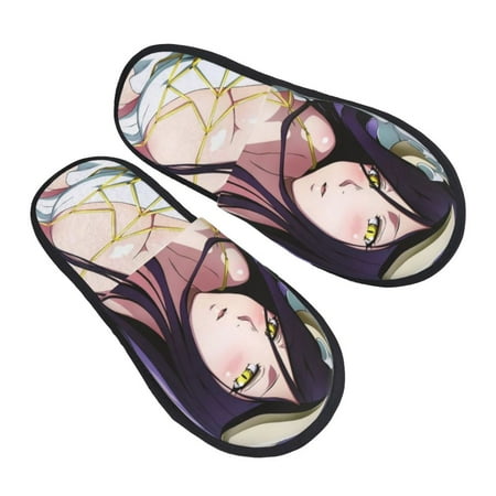 

Succubus Albedo Mens Clog Furry Slippers Indoor House Shoes