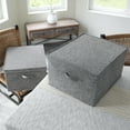 thumbnail image 3 of Household Essentials Jumbo Fabric Storage Bins 2 Pack, Sturdy Sides and Reinforced Bottom, Luxe Poly Linen Fabric, Graphite Linen, 3 of 7