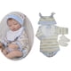 thumbnail image 2 of Moda de dibujos animados impresos mamelucos babero sombrero calcetines / zapatos ropa para 17-18 pulgadas Reborn Doll Dress Up Sunnimix Doll Rompers Hat Bib, 2 of 8