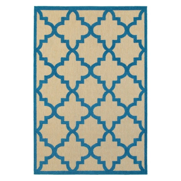 Avalon Home Catalina Scallop Lattice Indoor/Outdoor Mixed Pile Area Rug