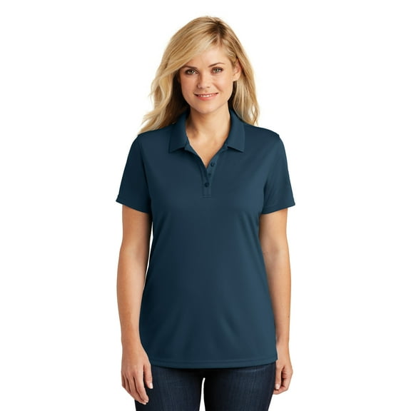 Port Authority Adult Female Women Plain Short Sleeves Polo River Blue Nvy Medium