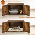 thumbnail image 2 of Cat Litter Box Enclosure, Litter Box Furniture Hidden with Removable Divider, Wooden Cat Washroom Furniture, Indoor Cat House, Rustic Brown, 2 of 16