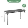 thumbnail image 2 of Goldensoil Rectangle Folding Dining Table with Anti-Slip Feet Caps,Vinyl Tabletop,Metal Frame,Black, 2 of 8