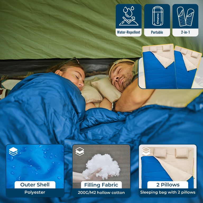 Two-Person Convertible Sleeping Bag with Pillows photo 4