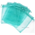 thumbnail image 5 of The Display Guys 48-pc 2x3 Teal Sheer Organza Gift Bag with Drawstring, Jewelry Candy Treat Wedding Party Favors Mesh Pouch, 5 of 5