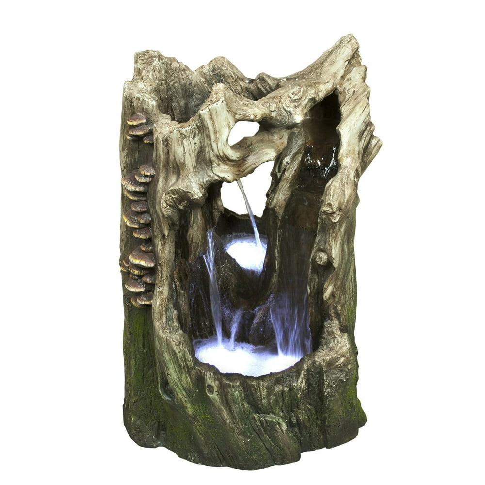 alpine polyresin trunk outdoor fountain with led light fountains at on alpine polyresin trunk outdoor fountain with led light