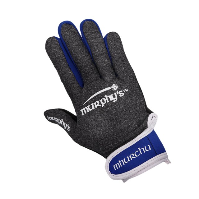 Murphys - Guantes Gaélicos Contraste para Adultos Unisex (Gris, Azul, Blanco)