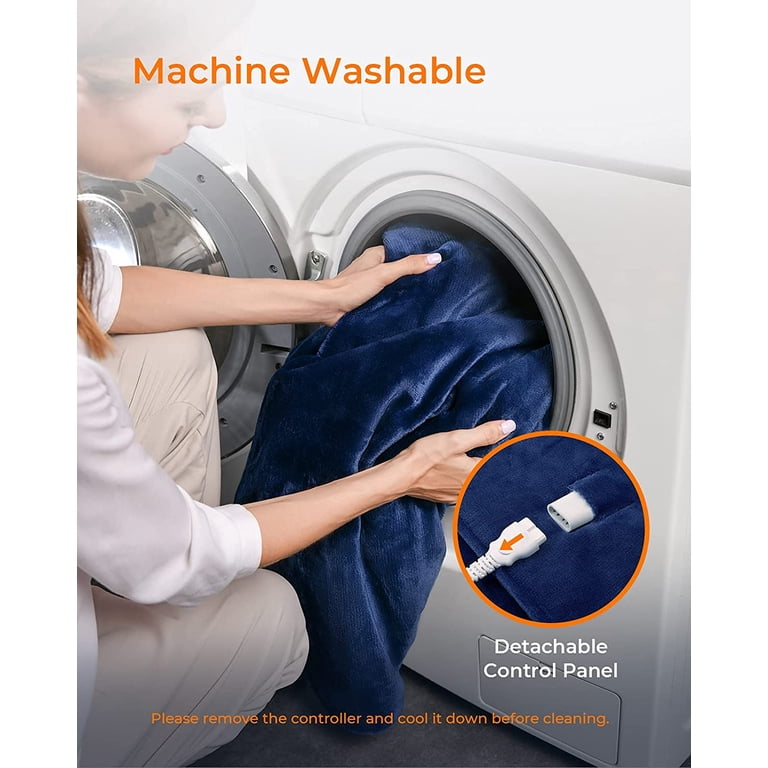Luwior 50 x 60 Electric Blanket, with 6 Heat Settings u0026 3 Hours Auto Off,  Soft Flannel Fast Heating u0026 Machine Washable Heated Throw Bule - Walmart.com