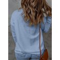 thumbnail image 3 of Top Eytino para mujer, talla grande, manga larga, cuello en V, azul cielo, 4X, 3 of 3