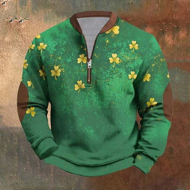 Ceisia Men's Fashion Printed Round Neck Casual Daily Long Sleeve Top Gift