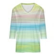 thumbnail image 4 of Womens Plus Size Tops, 3/4 Sleeve Shirts for Women Fall Fashion Loose Fit Ombre Tie Dye V Neck T-Shirts, 4 of 4