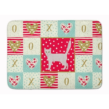 Burmilla Cat Love Machine Washable Memory Foam Mat Red
