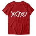 thumbnail image 3 of Womens Valentines Day Outfit Love Graphic Red Shirt Short Sleeve Round Neck Shirts Valentine T Shirts for Women Cute Spring Outfits, 3 of 8