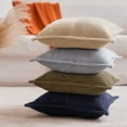 thumbnail image 6 of Topfinel 18" x 18" Wide Side Pillowcase,Corduroy Decorative Textured Pillow Cover, Tan,Set of 2, 6 of 9