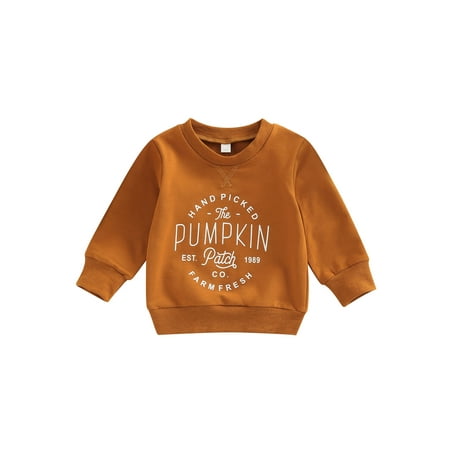 

Toddler Baby Boys Girls Halloween Sweatshirts Letter Print Round Neck Long Sleeve Pullovers Fall Winter Clothes