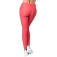 thumbnail image 3 of Women's Stretchy Slim Jeggings with 5 Pockets Cotton Blend, Coral X-Small, 3 of 3
