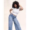 thumbnail image 5 of Women'S Crew Neck Short Sleeve Tops Slim Fit T Shirts Basic Tee Crop Tops Workout Y2k Clothes White XXL, 5 of 9